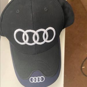 AUDI Hat Black Logo Navy Trim Slide adjustable